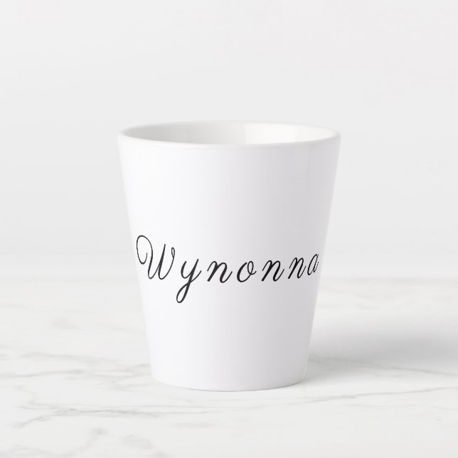 Personalized Black & White Latte Mug (Front)