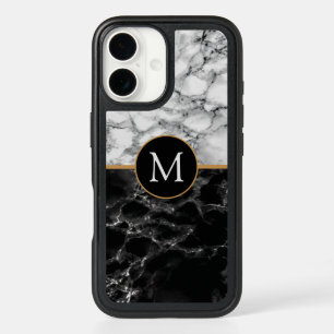 Personalized Black White Marble iPhone Case