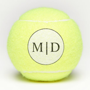 Personalized Black White Monogram Initials Tennis Tennis Balls
