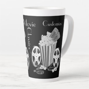 Personalized Black & White Movie Classics Latte Mug