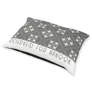 Personalized Black White Pattern Dog Pet Bed
