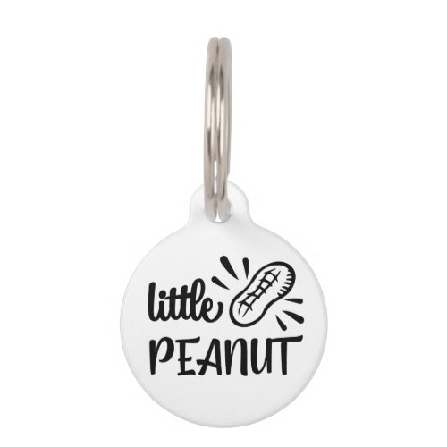 Personalized Black  White Peanut Cat Pet ID Tag