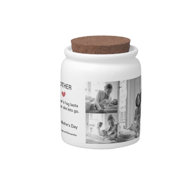 Personalized Black & White Photo Collage -  Candy Jar (Front)