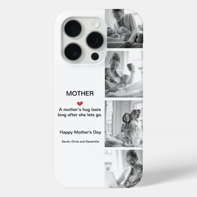 Personalized Black & White Photo Collage |  Case-Mate iPhone Case (Back)