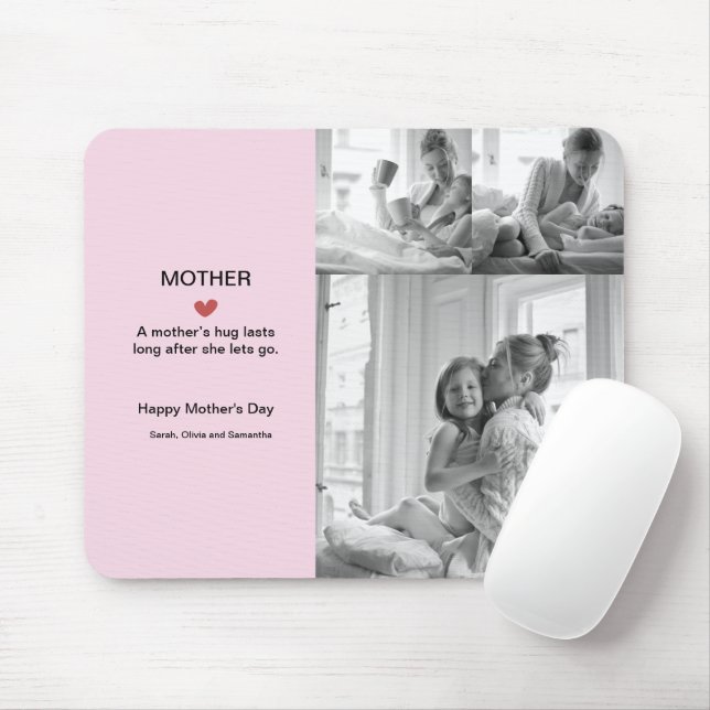 Personalized Black & White Photo Collage Mousepad  (With Mouse)