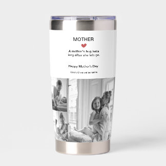 Personalized Black & White Photo Collage Stainless Insulated Tumbler
