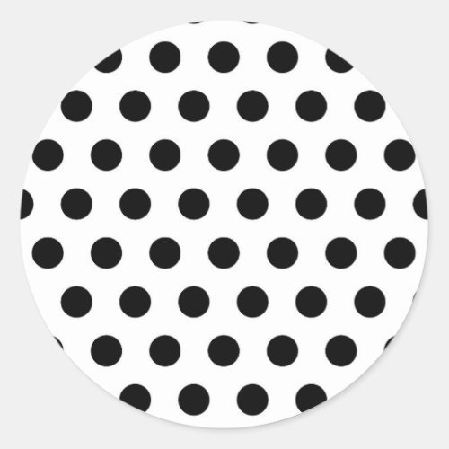 Personalized Black  White Polka Dots Classic Round Sticker