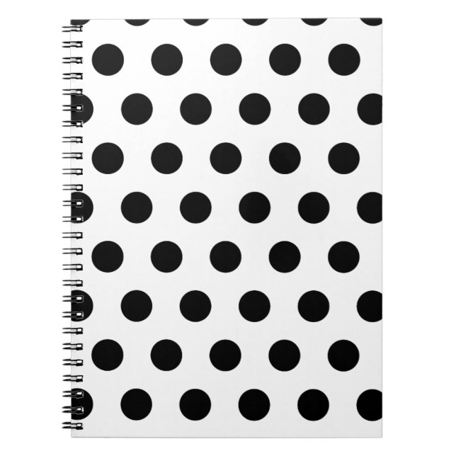 Personalized Black & White Polka Dots Notebook (Front)