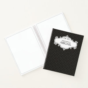 Personalized Black & White Polka Dots Sketch Book