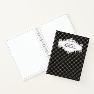Personalized Black & White Polka Dots Sketch Book