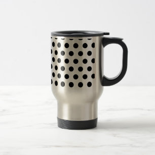 Personalized Black & White Polka Dots Travel Mug