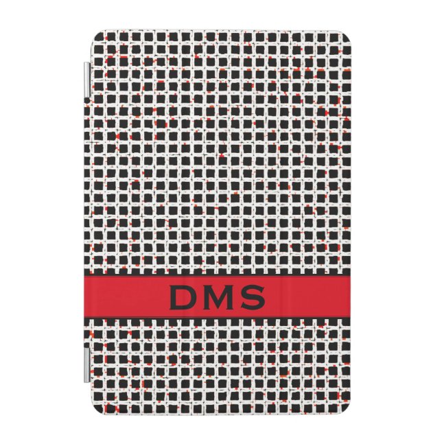 Personalized Black White Red Cool Elegant Pattern iPad Mini Cover (Front)