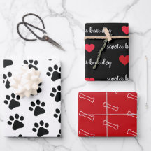 Personalized Black White Red Dog Themed Holiday