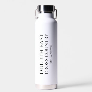 Personalized Black & White School Sports Water Bottle