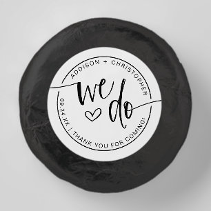 Personalized Black White Script We Do Wedding Dipped Oreo Cookie Favors