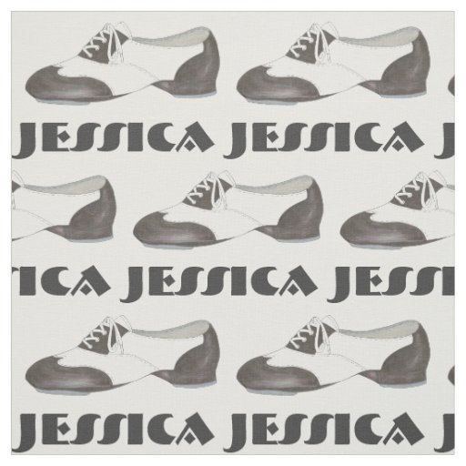 Personalized Black White Tap Shoe Dance Teacher Fabric