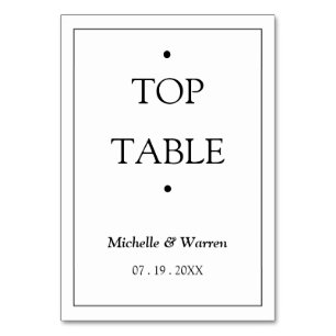 Personalized Black & White TOP Table Number