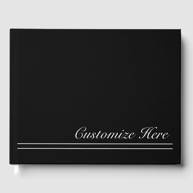 Personalized Black & White Wedding Guestbook (Front)