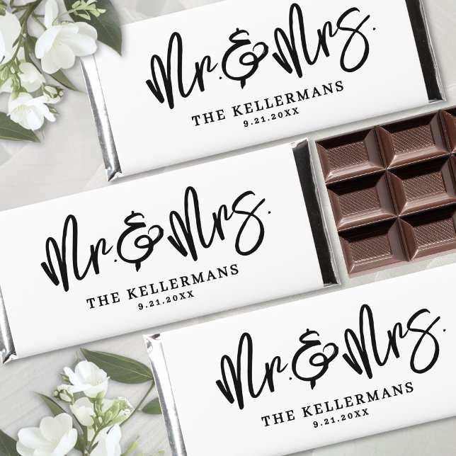 Personalized Black White Wedding Hershey Bar Favors (Personalized Black White Wedding Hershey Bar Favors)