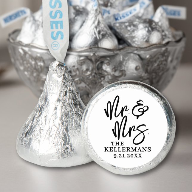 Personalized Black White Wedding Hershey®'s Kisses® (Personalized Black White Wedding Hershey®'s Kisses®)