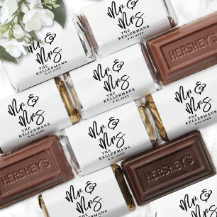 Personalized Black White Wedding Hershey's Miniatures