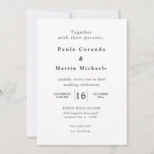Personalized Black  White Wedding Invitation