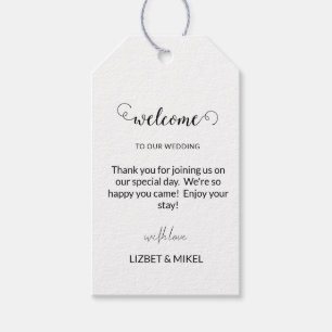 Personalized Black & White Welcome Gift Tags