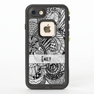 Personalized Black & White Zendoodle Tangle ZIA 08