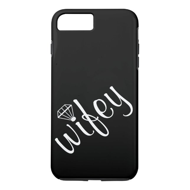 Personalized Black Wifey Script & Diamond Case-Mate iPhone Case (Back)