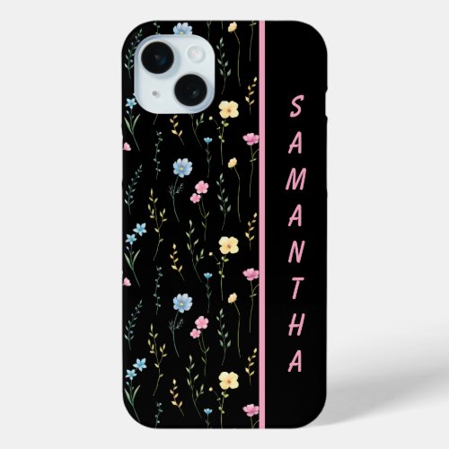 Personalized Black wildflower Phone Case