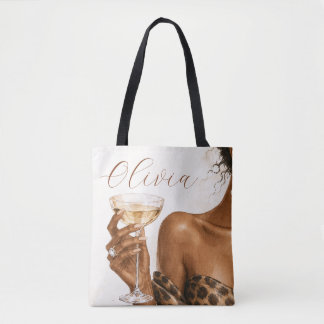 Personalized Black Woman Fashion Tote Bag