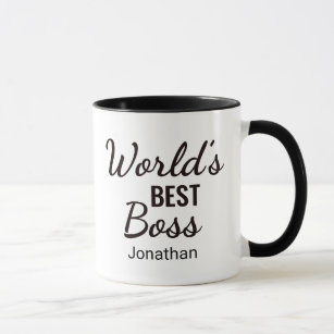Personalized Black  World's Best Boss Mug