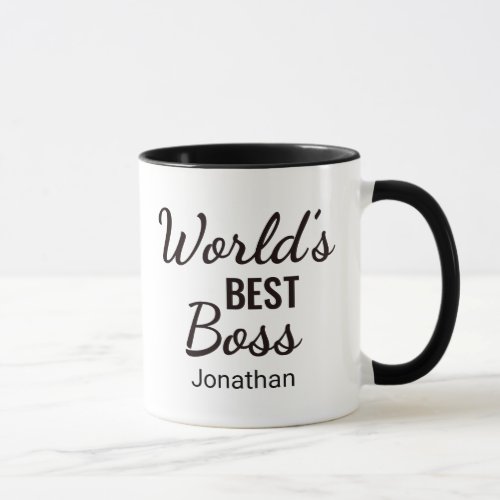 Personalized Black  Worlds Best Boss Mug
