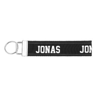 Personalized black wrist keychain