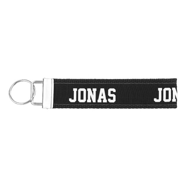Personalized black wrist keychain (Keys on Left)