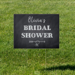Personalized Blackboard Bridal Shower this way Sign