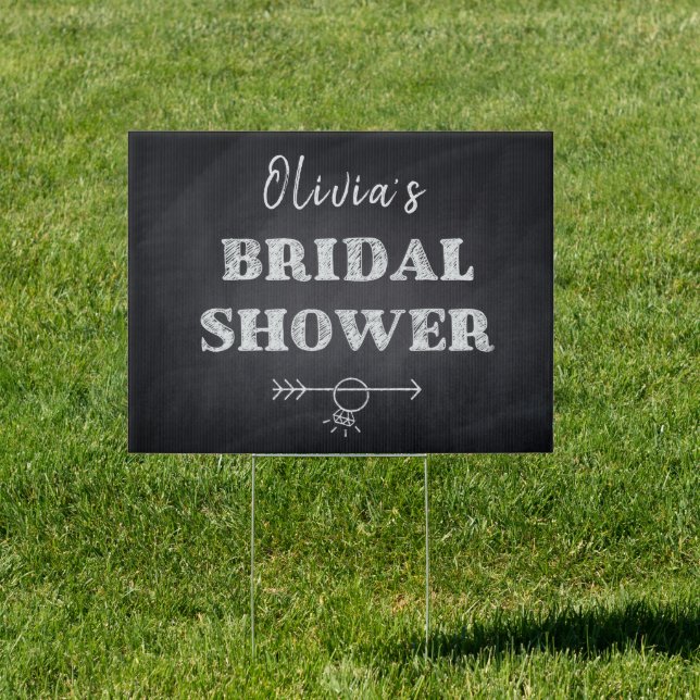 Personalized Blackboard Bridal Shower this way Sign (Insitu)