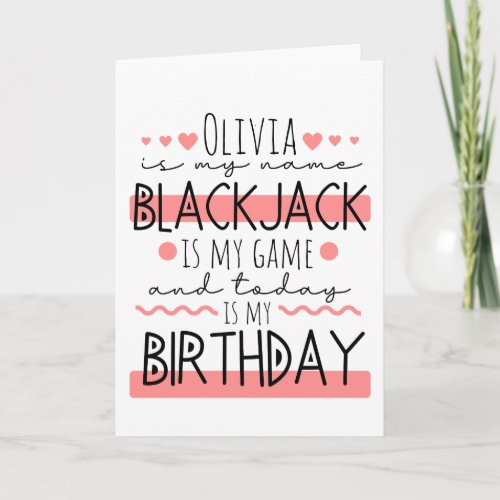 Personalized Blackjack Birthday Card