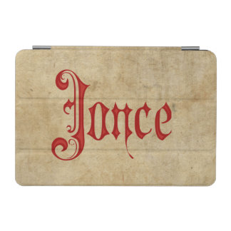 Personalized Blackletter Parchment Joyce Red iPad Mini Cover