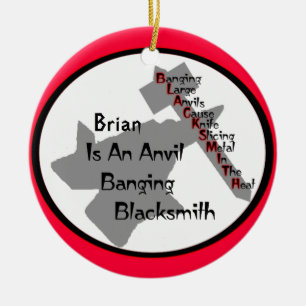 Personalized Blacksmith Ceramic Ornament