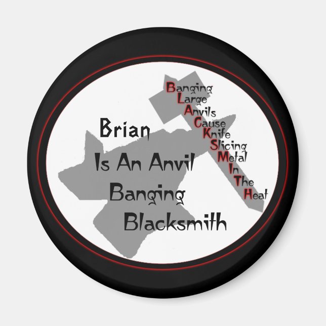 Personalized Blacksmith Magnet (Front)