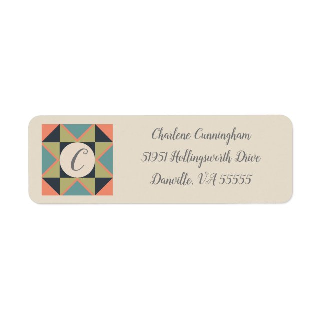 Personalized Blank Barn Quilt Address Label (Front)