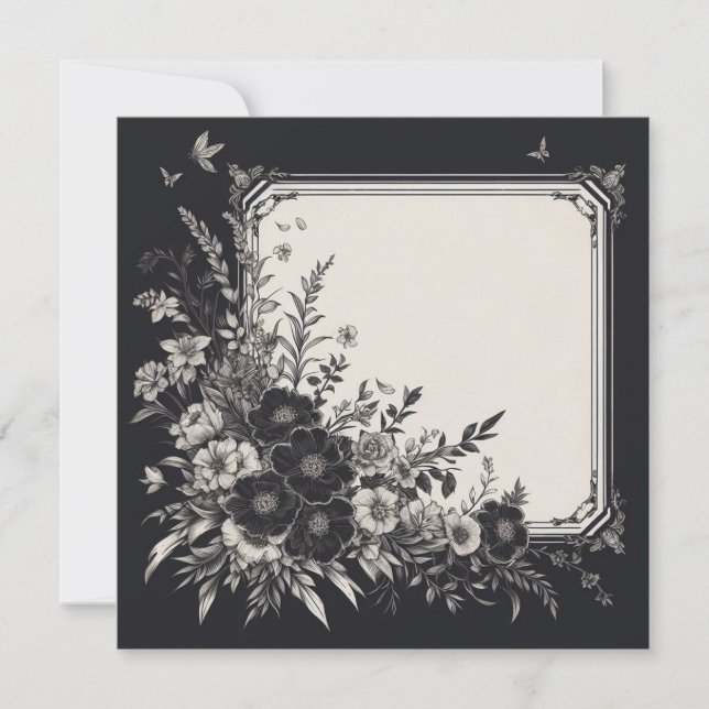 Personalized Blank Card - Black and White Template (Front)