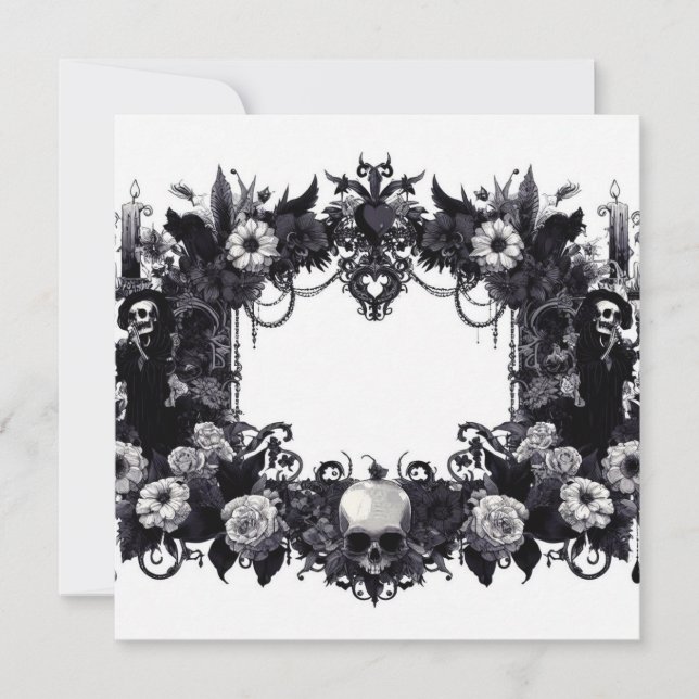 Personalized Blank Card - Black and White Template (Front)