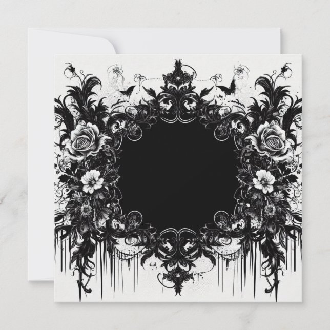 Personalized Blank Card - Black and White Template (Front)