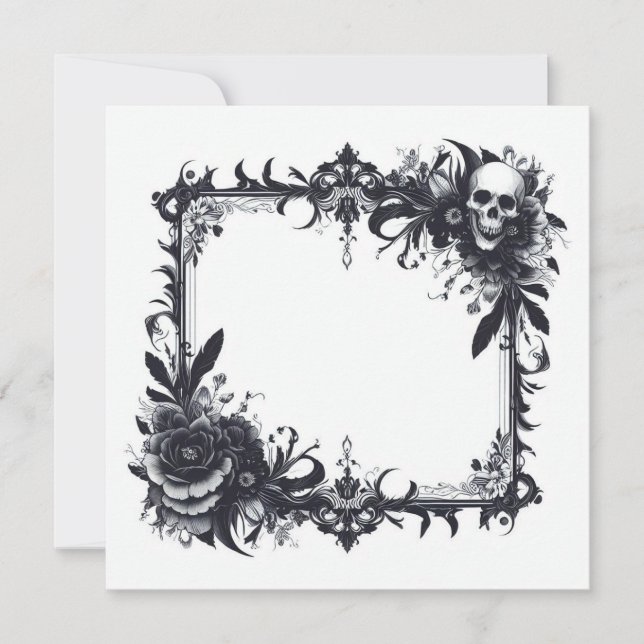 Personalized Blank Card - Black and White Template (Front)