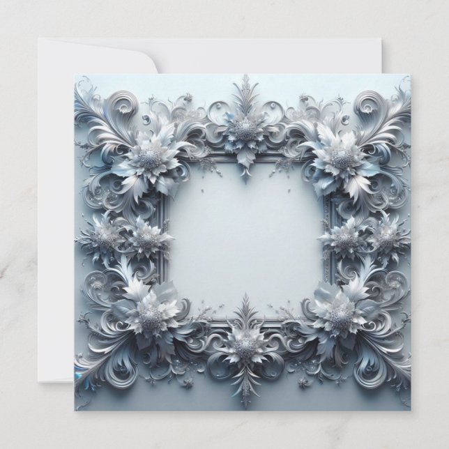 Personalized Blank Card Template - Silver Grey (Front)