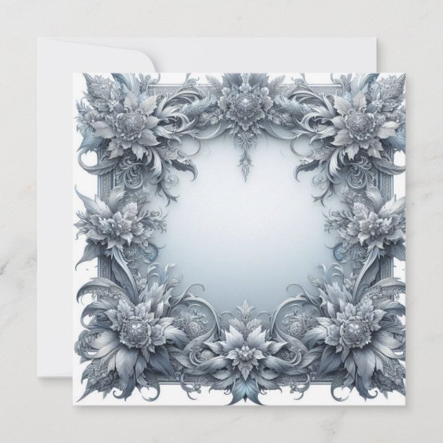 Personalized Blank Card Template - Silver Grey (Front)