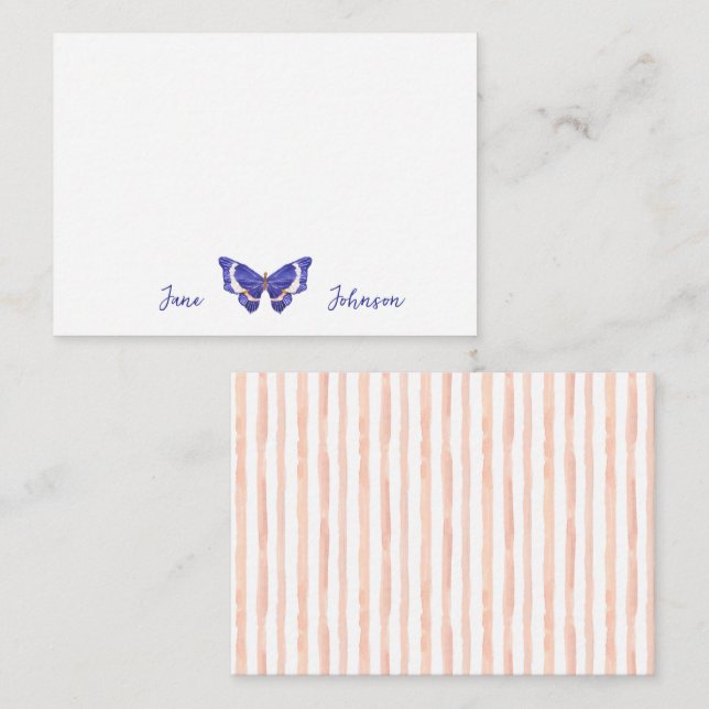 Personalized Blank Note Card - Butterfly (Front/Back)