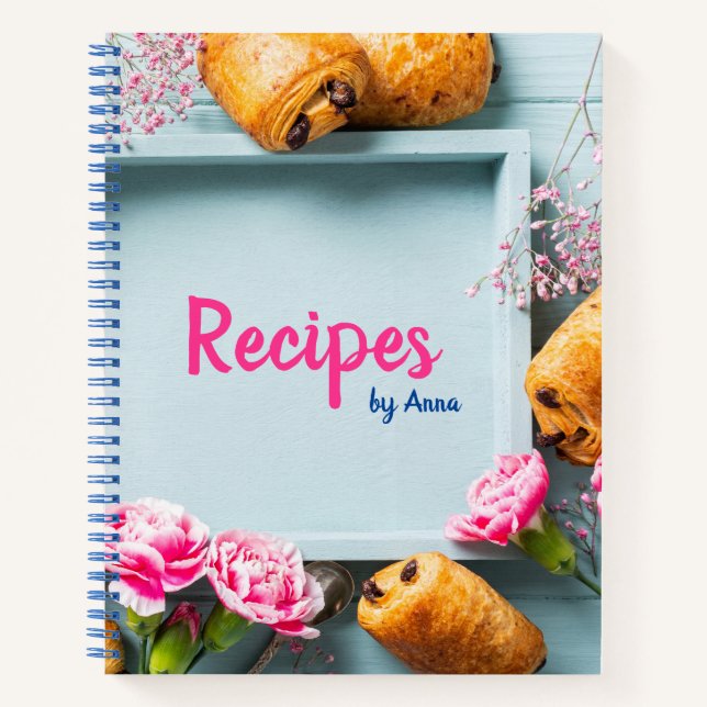 Personalized Blank Recipe Cook Book To Write In (Front)